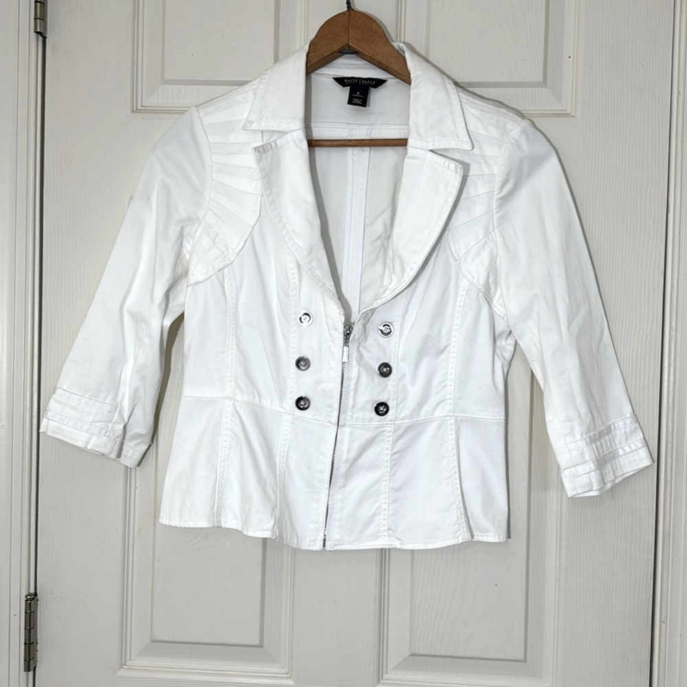 WHBM White Cotton Cute /Stylish Jacket Size 8